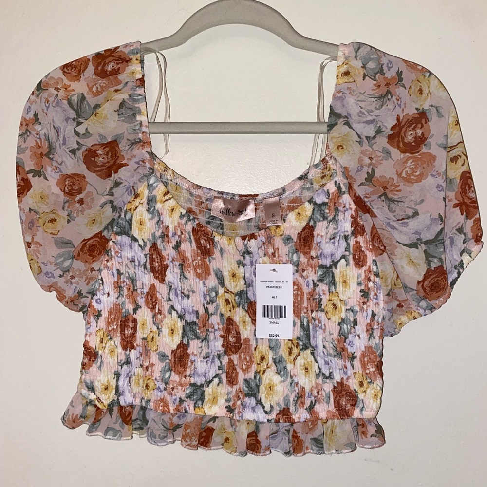 Willow + root size small crop top